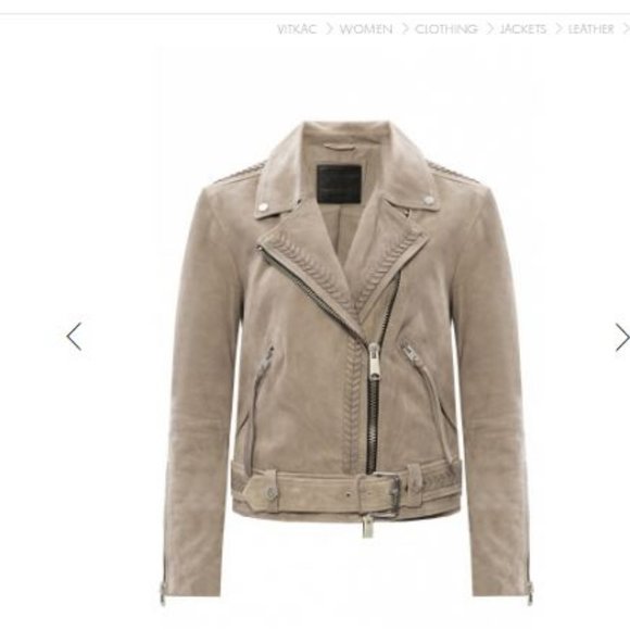 NWT All Saints Rosen suede biker jacket, US sz 2 - Picture 4 of 15